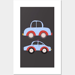 Little blue cars Posters and Art